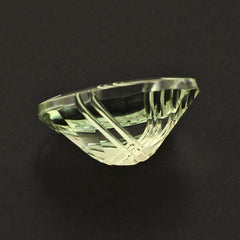 GREEN AMETHYST FLAT BUFFTOP LIGHTENING OVAL 12X10MM 3.62 Cts.