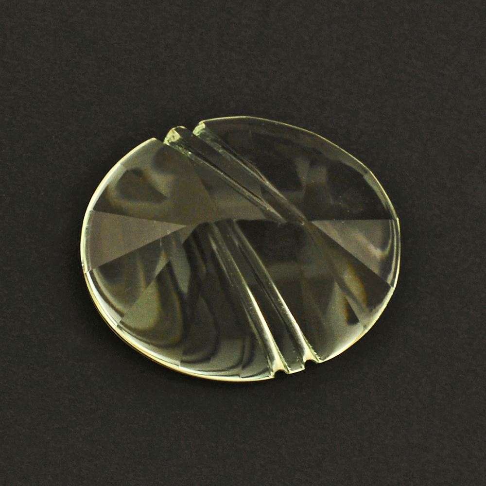 GREEN AMETHYST FLAT BUFFTOP LIGHTENING OVAL 12X10MM 3.62 Cts.