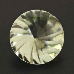 GREEN AMETHYST BUFFTOP ROUND WITH TWISTED CONCAVE 15MM 10.12 Cts.