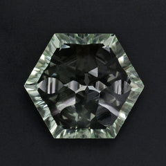 GREEN AMETHYST CONCAVE SPLENDOR CUT HEXAGON 16MM 13.51 Cts.