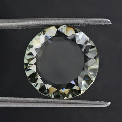 GREEN AMETHYST CONCAVE ROUND FLAT COIN 12MM 4.08 Cts.