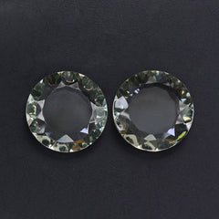 GREEN AMETHYST CONCAVE ROUND FLAT COIN 12MM 4.08 Cts.