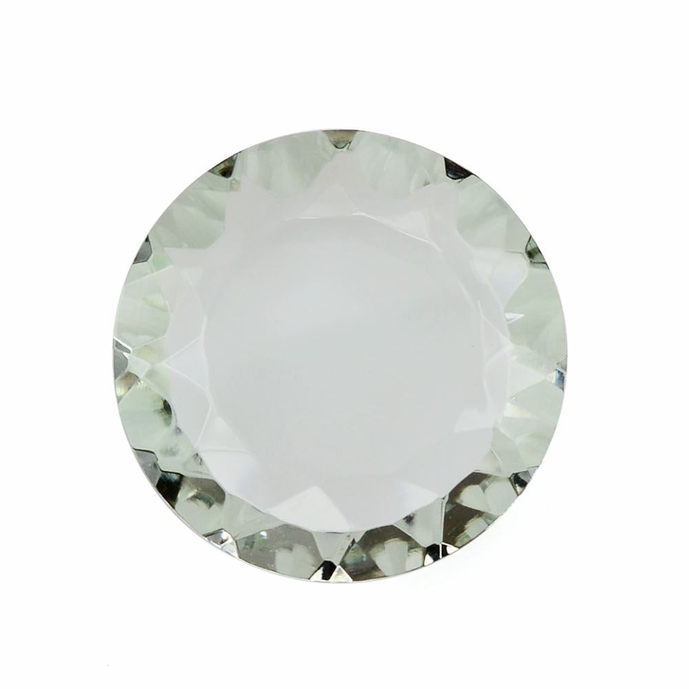 GREEN AMETHYST CONCAVE ROUND FLAT COIN 12MM 4.08 Cts.