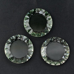 GREEN AMETHYST CONCAVE ROUND FLAT COIN 15MM 6.06 Cts.