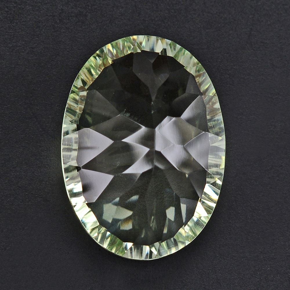 GREEN AMETHYST CONCAVE CUT OVAL 18X13MM 11.07 Cts.
