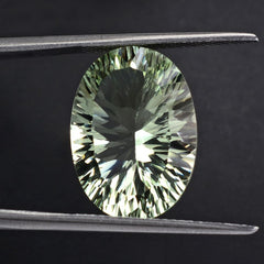 GREEN AMETHYST CONCAVE CUT OVAL 18X13MM 11.07 Cts.