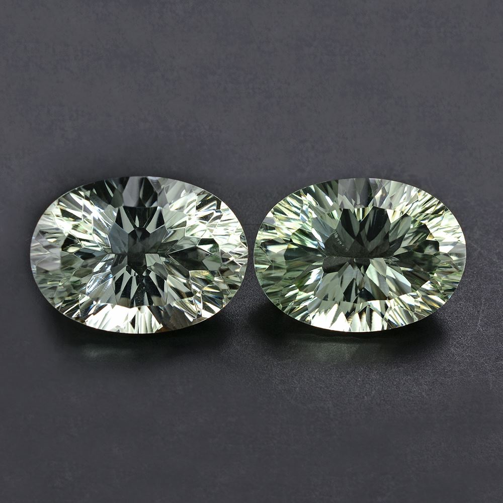 GREEN AMETHYST CONCAVE CUT OVAL 18X13MM 11.07 Cts.