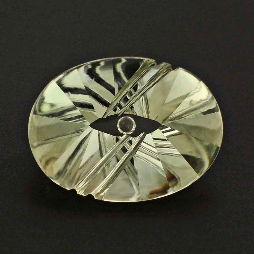 GREEN AMETHYST FLAT BUFFTOP EVIL EYE OVAL 20X15MM 15.17 Cts.