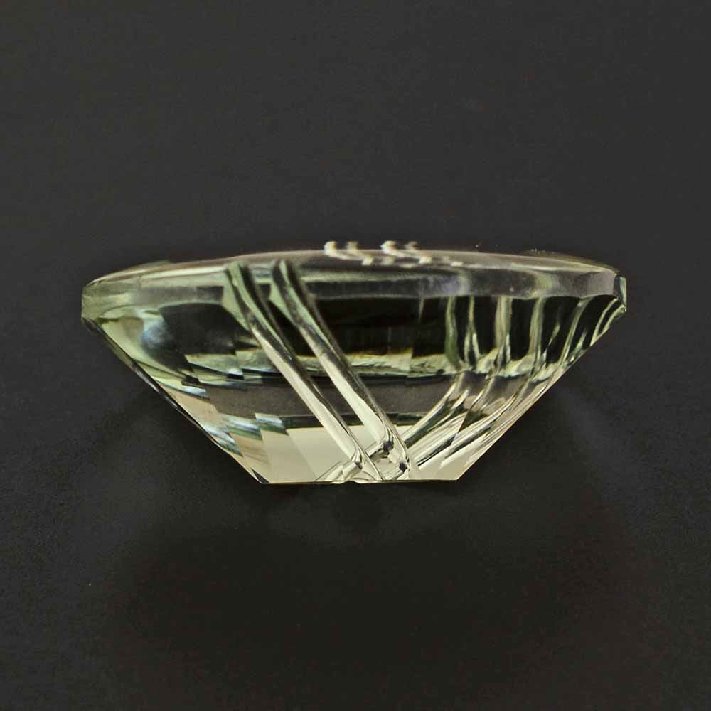 GREEN AMETHYST FLAT BUFFTOP EVIL EYE OVAL 20X15MM 15.17 Cts.