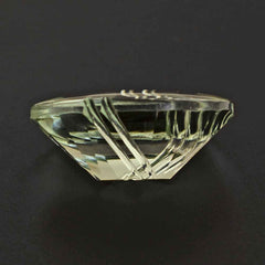 GREEN AMETHYST FLAT BUFFTOP EVIL EYE OVAL 20X15MM 15.17 Cts.