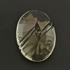 GREEN AMETHYST FLAT BUFFTOP EVIL EYE OVAL 20X15MM 15.17 Cts.