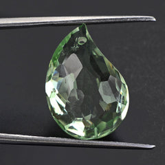 GREEN AMETHYST BOTH SIDE TABLE CUT MANGO SHAPE WITH (FULL DRILL) 20X14MM 11.75 Cts.