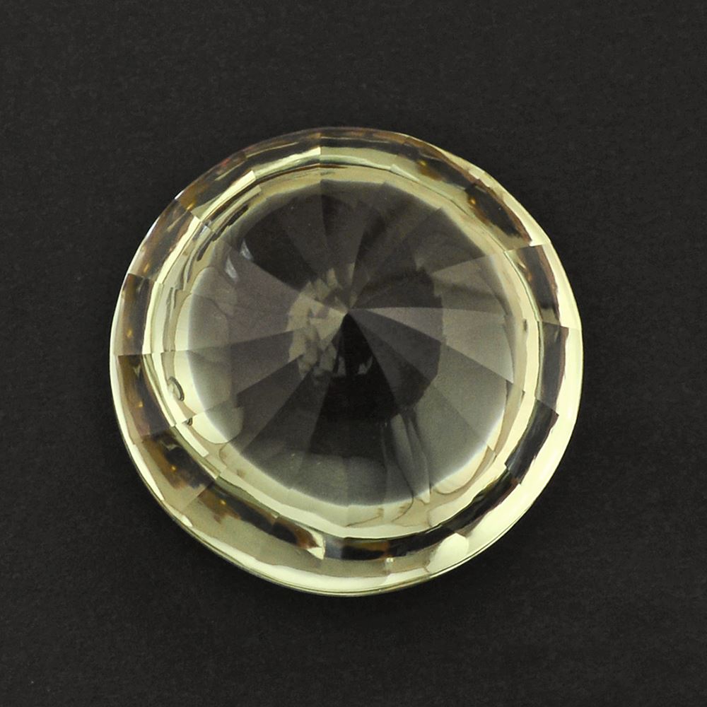 GREEN AMETHYST BUFFTOP ROUND WITH TWISTED CONCAVE 15MM 12.13 Cts.