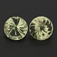 GREEN AMETHYST BUFFTOP ROUND WITH TWISTED CONCAVE 15MM 12.13 Cts.