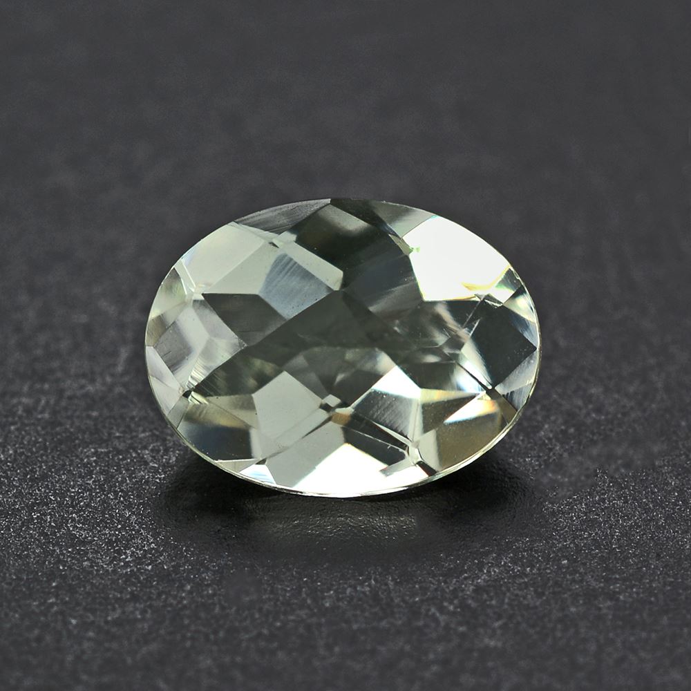GREEN AMETHYST CHECKER CUT OVAL (C1) 8X6MM 1.01 Cts.