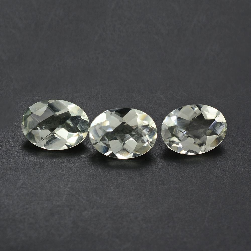 GREEN AMETHYST CHECKER CUT OVAL (C1) 8X6MM 1.01 Cts.