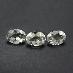 GREEN AMETHYST CHECKER CUT OVAL (C1) 8X6MM 1.01 Cts.