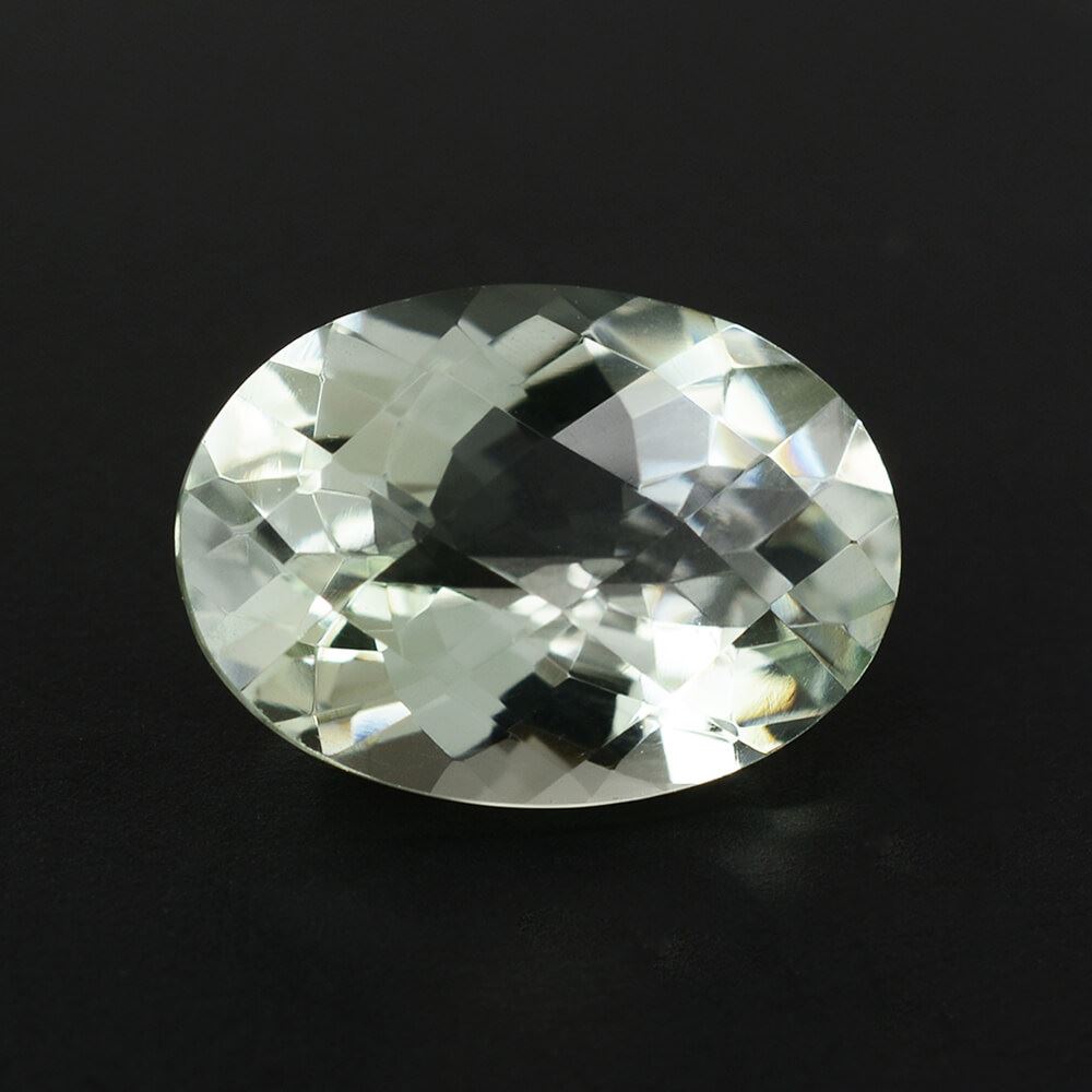 GREEN AMETHYST CHECKER CUT OVAL (C1) 14X10MM 5.28 Cts.