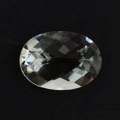 GREEN AMETHYST CHECKER CUT OVAL (C1) 14X10MM 5.28 Cts.
