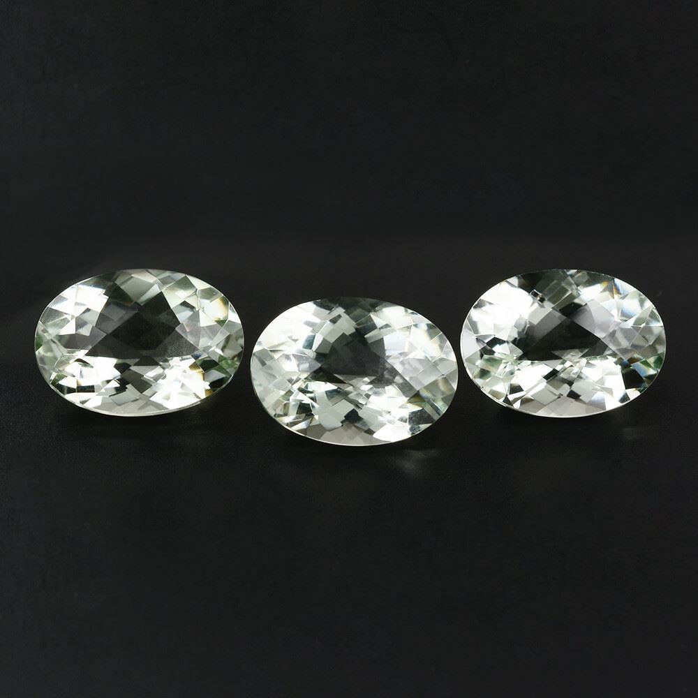 GREEN AMETHYST CHECKER CUT OVAL (C1) 14X10MM 5.28 Cts.