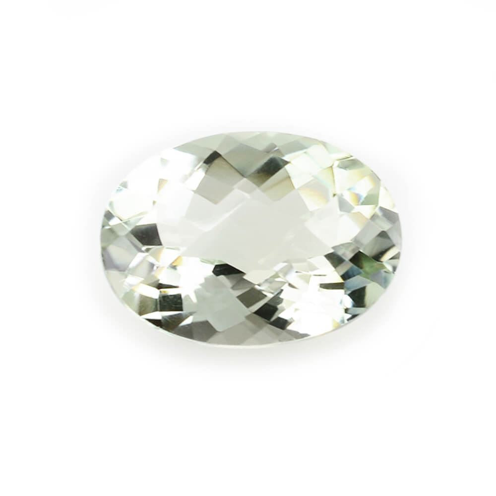 GREEN AMETHYST CHECKER CUT OVAL (C1) 14X10MM 5.28 Cts.