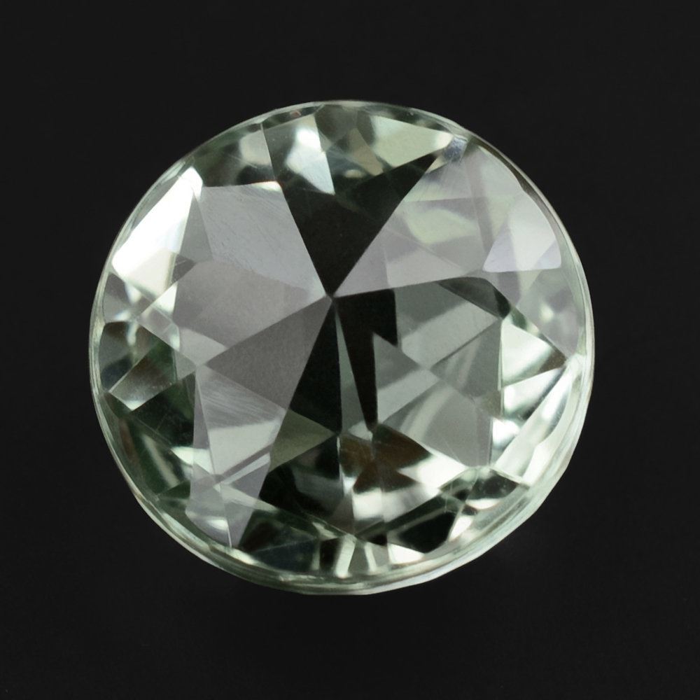 GREEN AMETHYST HIGH DOME ROSE CUT ROUND 12MM 6.62 Cts.