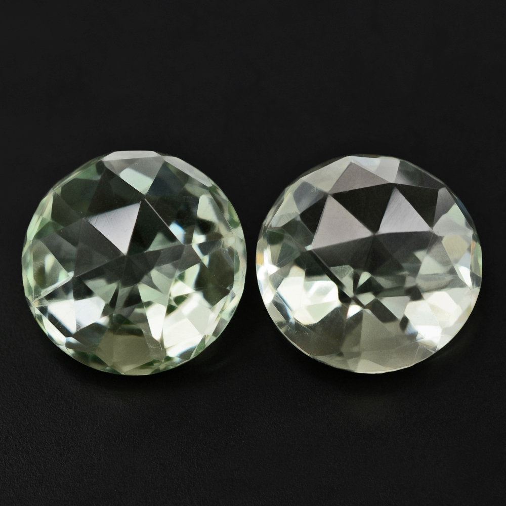 GREEN AMETHYST HIGH DOME ROSE CUT ROUND 12MM 6.62 Cts.