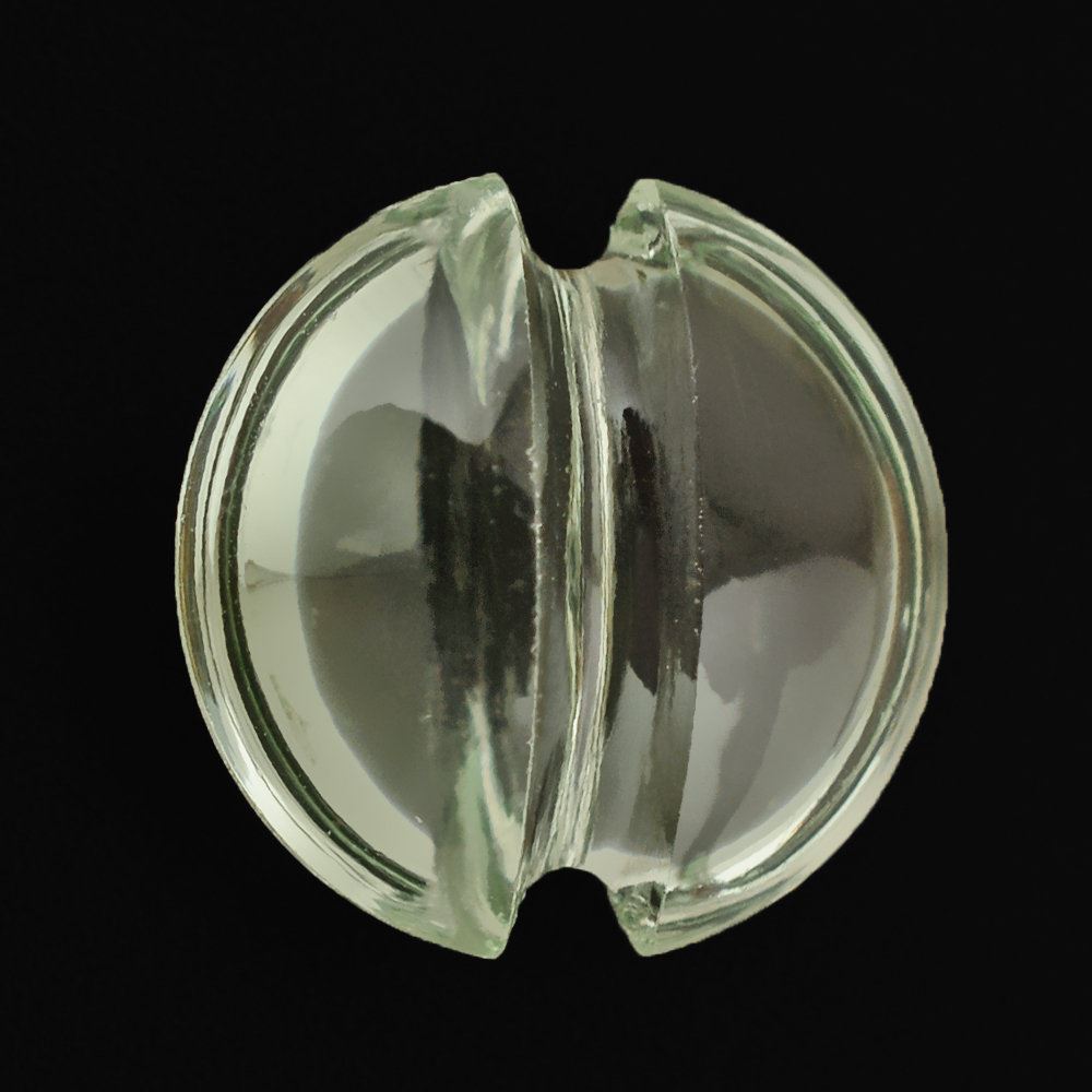 GREEN AMETHYST LENTIL ROUND WITH CARVED BELT 9MM 2.38 Cts.