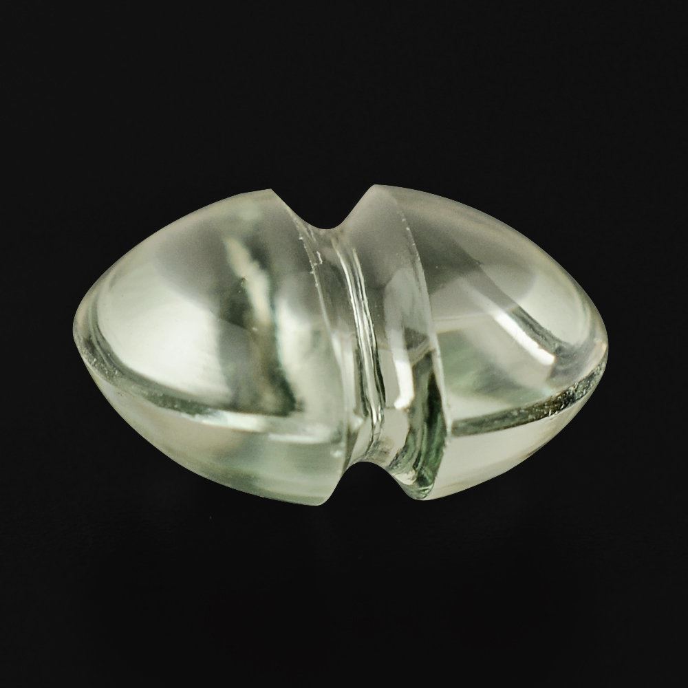 GREEN AMETHYST LENTIL ROUND WITH CARVED BELT 9MM 2.38 Cts.