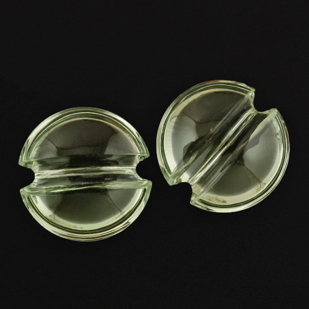 GREEN AMETHYST LENTIL ROUND WITH CARVED BELT 9MM 2.38 Cts.