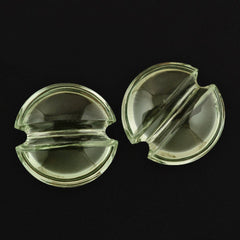 GREEN AMETHYST LENTIL ROUND WITH CARVED BELT 9MM 2.38 Cts.
