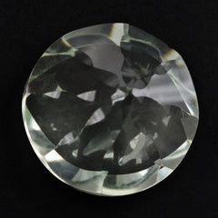 GREEN AMETHYST EYE CUT ROUND 13MM 7.33 Cts.