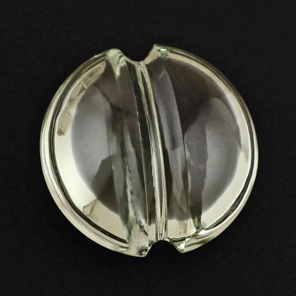 GREEN AMETHYST LENTIL ROUND WITH CARVED BELT 12MM 5.33 Cts.