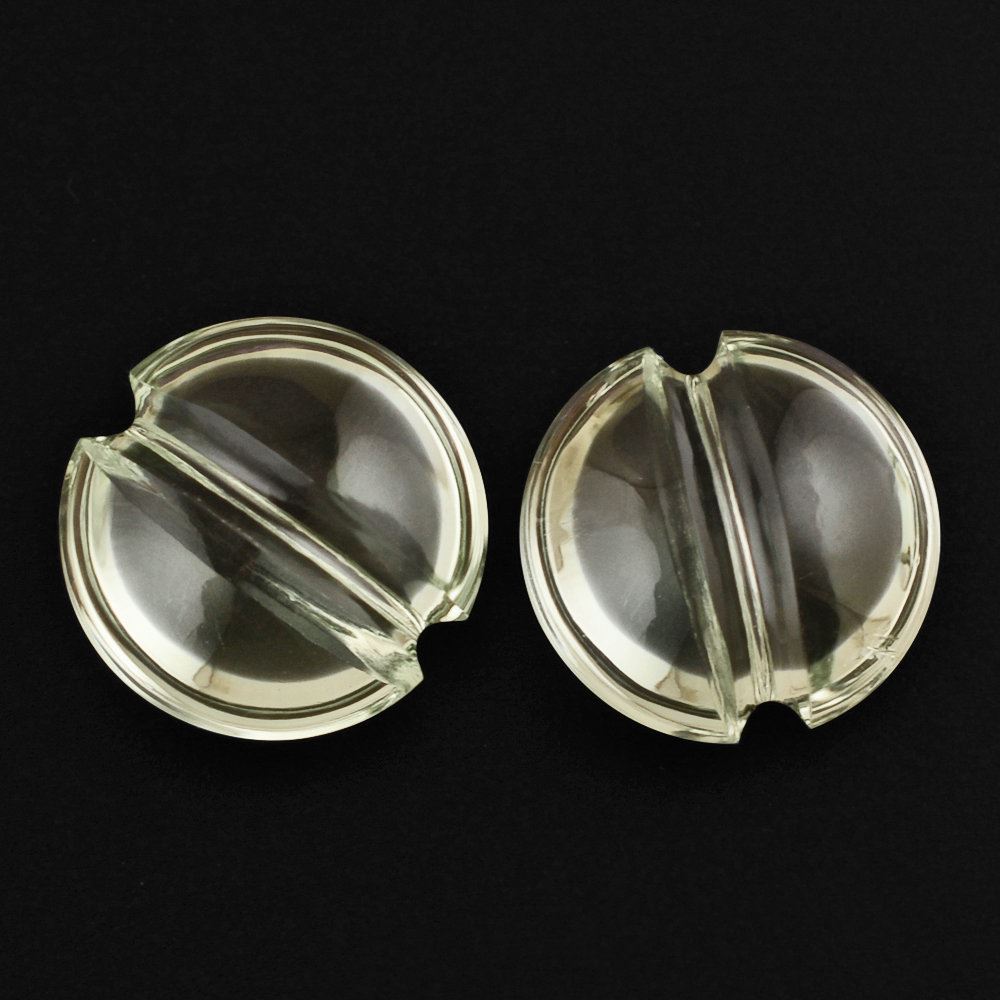 GREEN AMETHYST LENTIL ROUND WITH CARVED BELT 12MM 5.33 Cts.