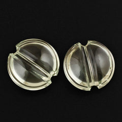 GREEN AMETHYST LENTIL ROUND WITH CARVED BELT 12MM 5.33 Cts.