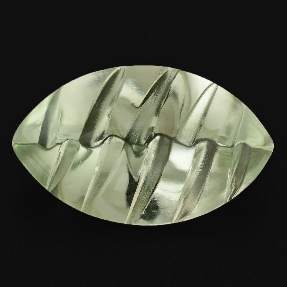 GREEN AMETHYST BUFFTOP KNIFE CONCAVE MARQUISE 20x12MM 9.32 Cts.