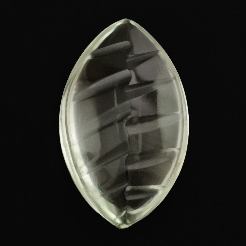 GREEN AMETHYST BUFFTOP KNIFE CONCAVE MARQUISE 20x12MM 9.32 Cts.