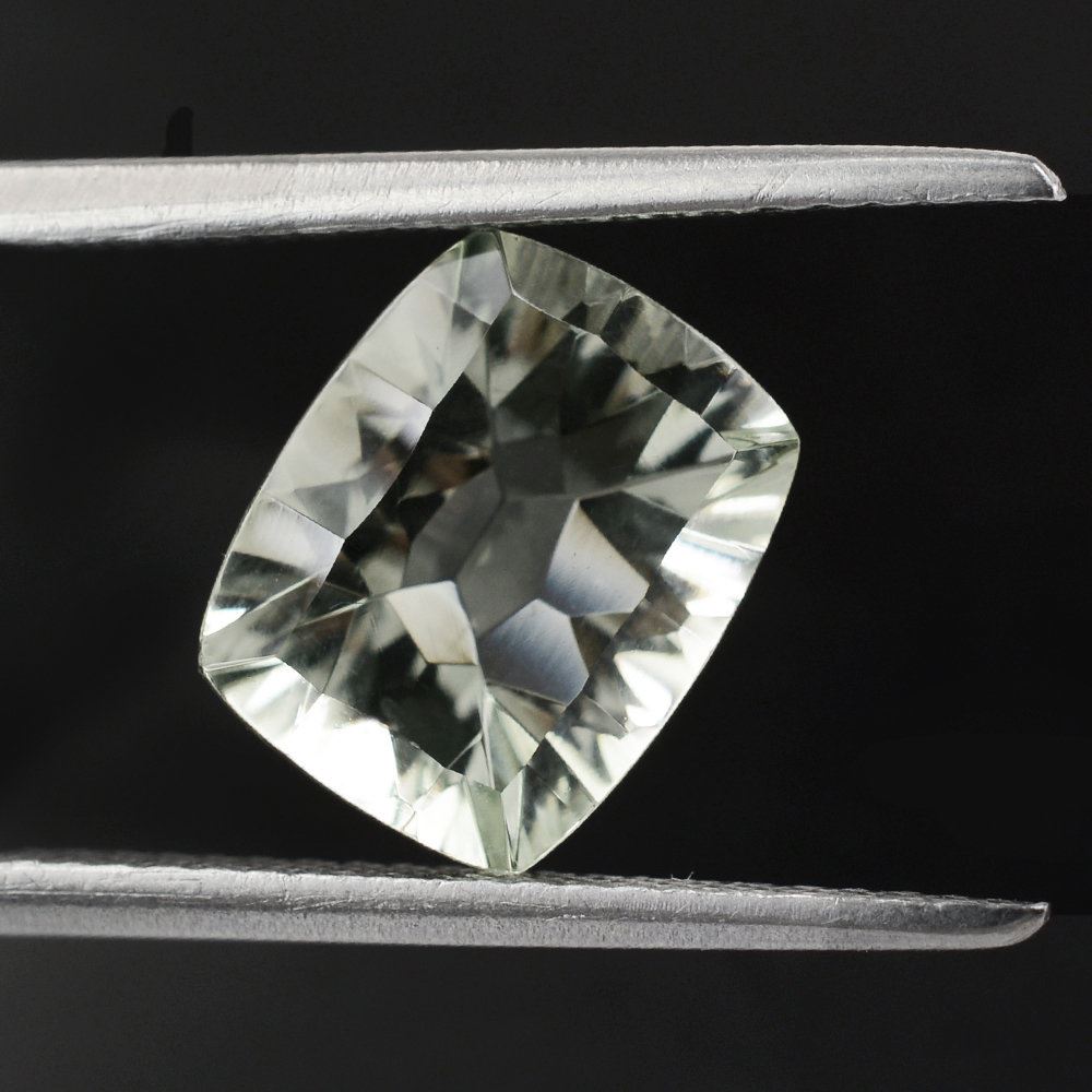 GREEN AMETHYST CONCAVE CUT CUSHION 10X8MM 2.85 Cts.