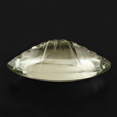 GREEN AMETHYST BUFFTOP CROSS CONCAVE BACK MARQUISE 20X12MM 9.24 Cts.