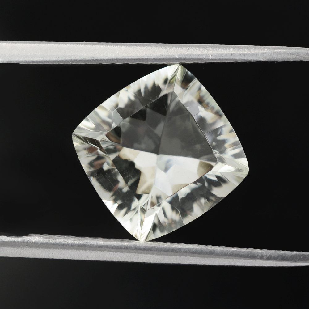 GREEN AMETHYST CONCAVE CUT CUSHION 9MM 2.85 Cts.