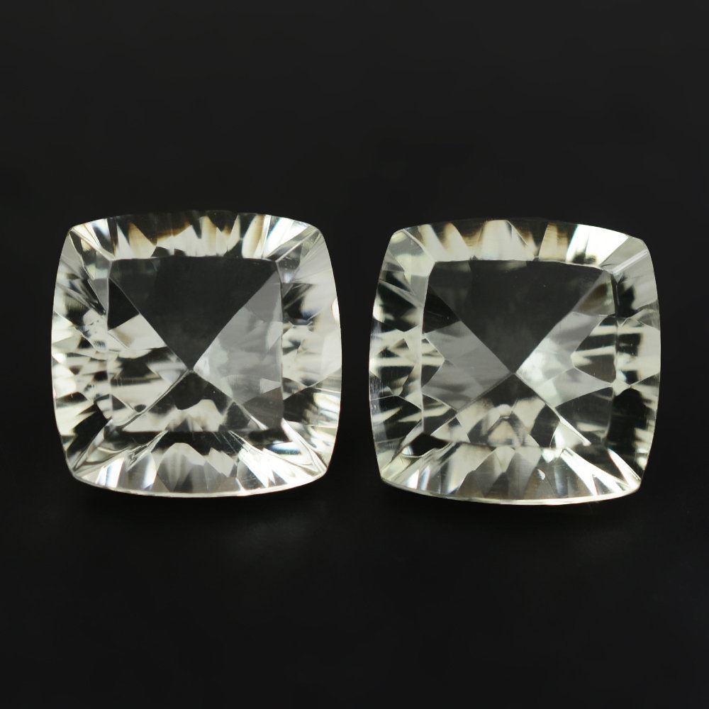 GREEN AMETHYST CONCAVE CUT CUSHION 9MM 2.85 Cts.
