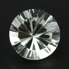 GREEN AMETHYST CONCAVE STRAIGHT FACETED ROUND 10MM 3.33 Cts.