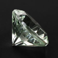 GREEN AMETHYST CONCAVE STRAIGHT FACETED ROUND 10MM 3.33 Cts.