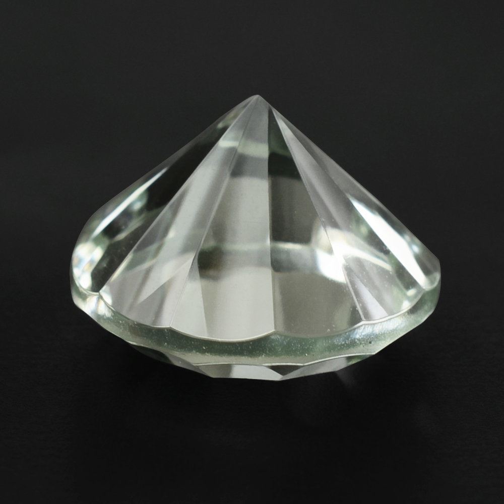 GREEN AMETHYST CONCAVE STRAIGHT FACETED ROUND 10MM 3.33 Cts.