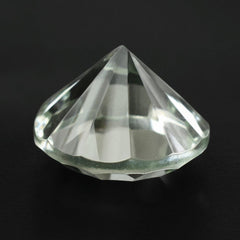 GREEN AMETHYST CONCAVE STRAIGHT FACETED ROUND 10MM 3.33 Cts.