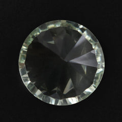 GREEN AMETHYST CONCAVE STRAIGHT FACETED ROUND 10MM 3.33 Cts.