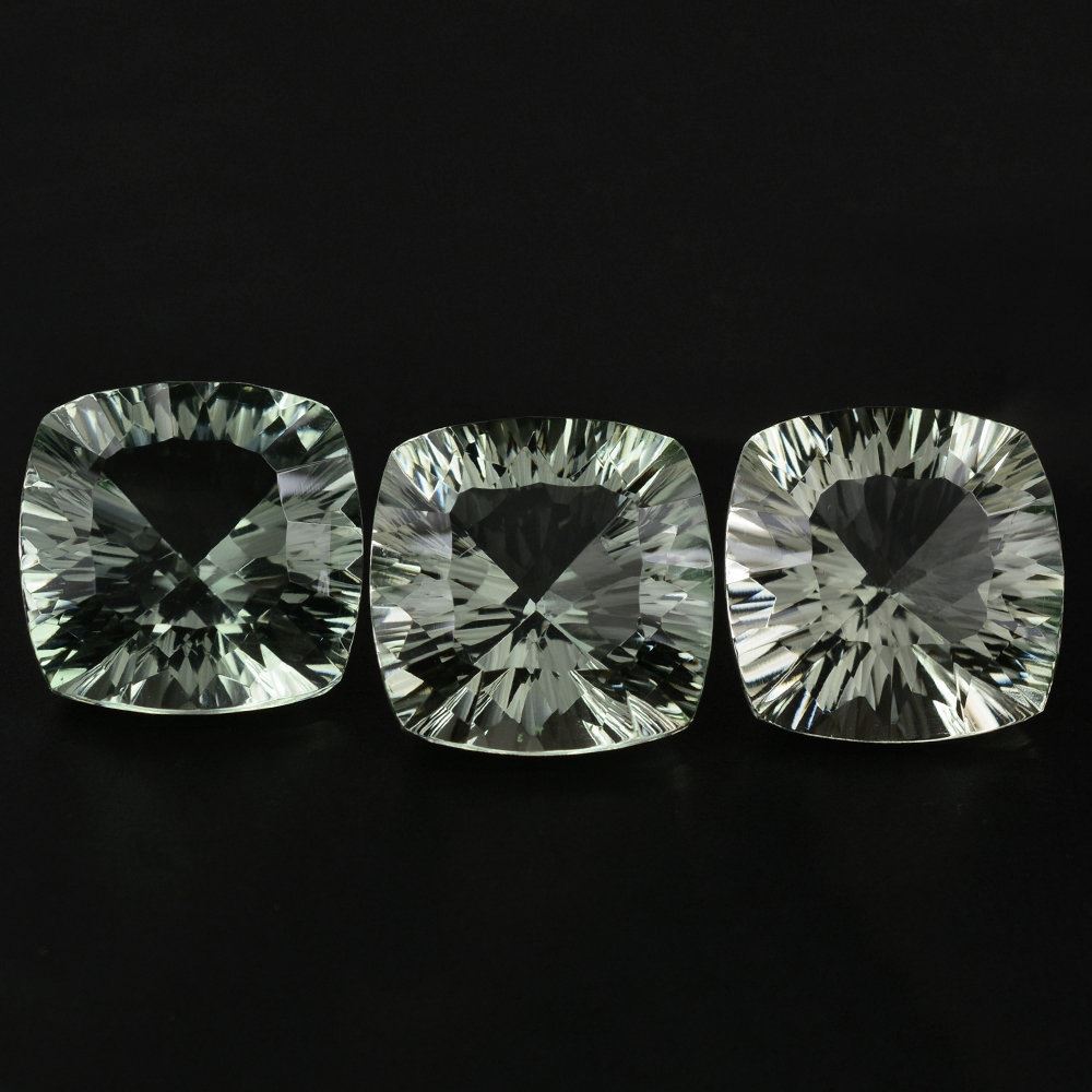 GREEN AMETHYST CONCAVE CUT CUSHION 13MM 7.73 Cts.