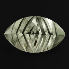 GREEN AMETHYST BUFFTOP CONCAVE BACK MARQUISE 20X12MM 9.11 Cts.