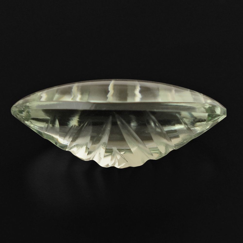 GREEN AMETHYST BUFFTOP CONCAVE BACK MARQUISE 20X12MM 9.11 Cts.