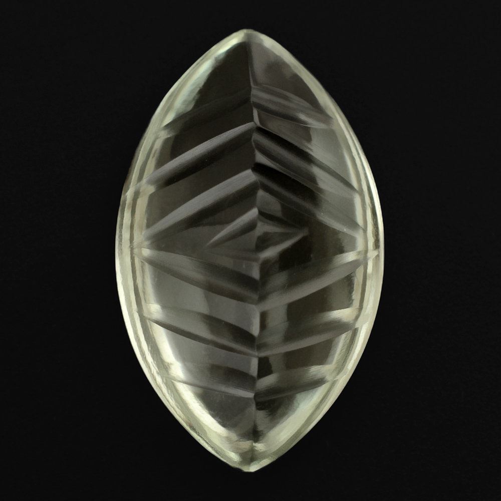 GREEN AMETHYST BUFFTOP CONCAVE BACK MARQUISE 20X12MM 9.11 Cts.